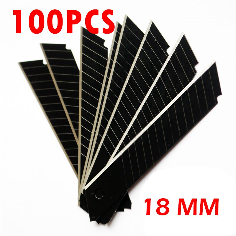 10p High Utility Knife Black Blade Rotary Lock Paper Cutter 18mm Wallpaper Cutter Office Study Industry With 10pcs Blade: 100Pcs Black Blade