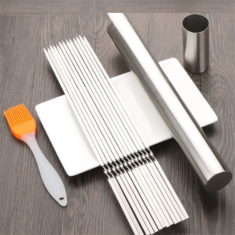 30Pc 304 Rvs Barbecue Teken Met Teken Case Thuis Barbecue Teken Lam Spiesjes Spiesjes Teken Barbecue Iron Tool gebruiksvoorwerpen