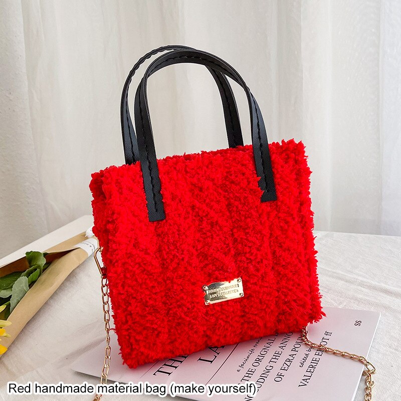 Creatieve Weven Zak Diy Handwerk Tas Maken Materialen Klink Haak Mesh Doek Wol Zakken Praktische Tas Maken Naaien Accessoires: Red