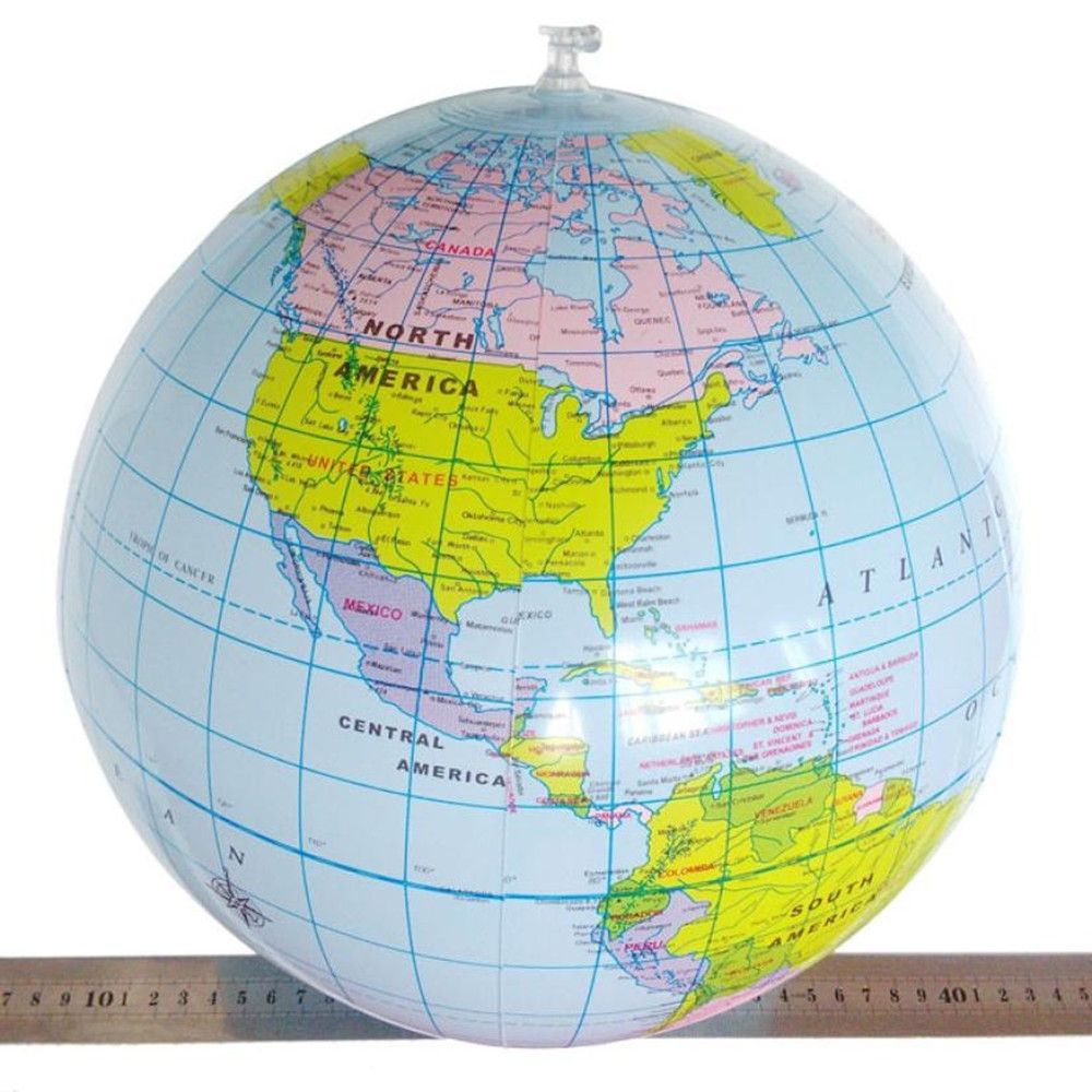 40CM Opblaasbare Wereldbol Leren Onderwijs Geografie Speelgoed PVC Kaart Ballon Strand Bal Kinderen Speelgoed Opblazen Opblaasbare Globe speelgoed