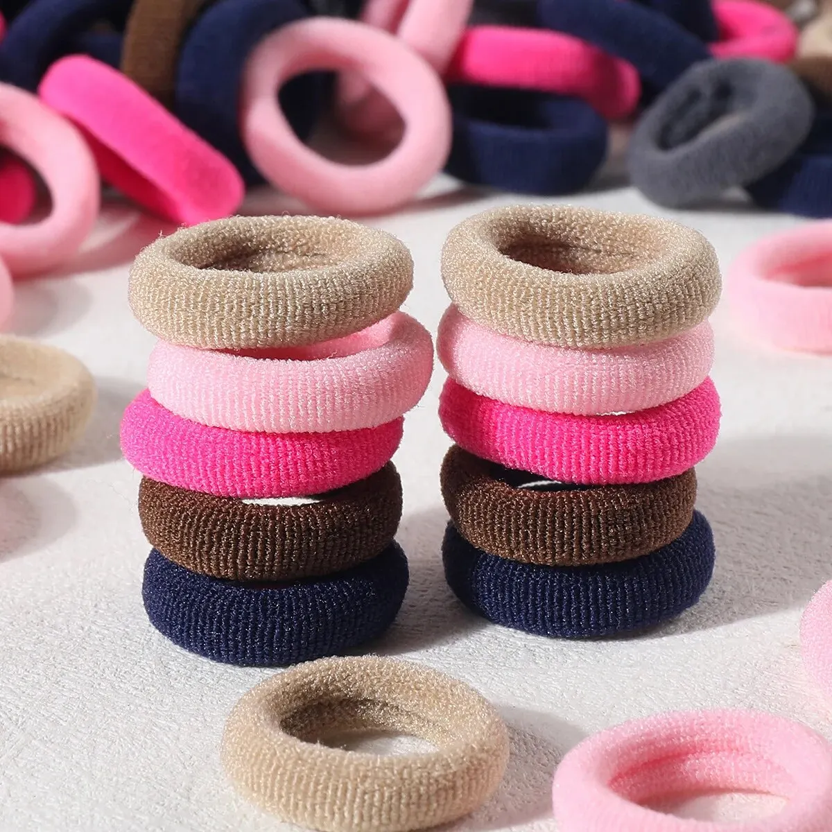 100 kpl perus nailonisia elastisia hiuslenksuja tytöille, värikäs hiuspanta, poninhäntäteline, kuminauha, lasten hiuskoristeet