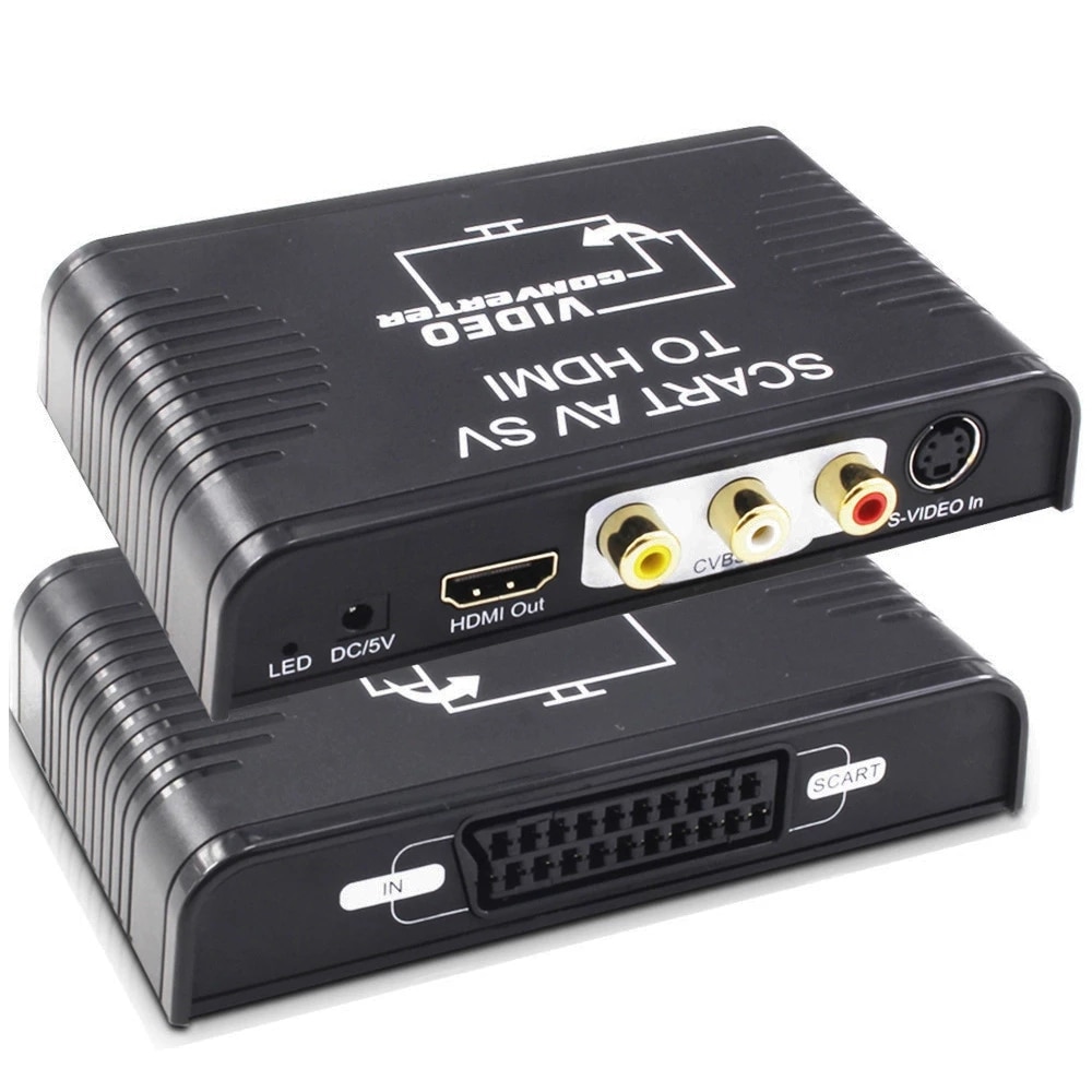 Av Scart Hdmi Converter 3-In-1 S-Video Composiet Av Scart Naar Hdmi Converter Switcher S-Video + Rca + Scart Naar Hdmi Out