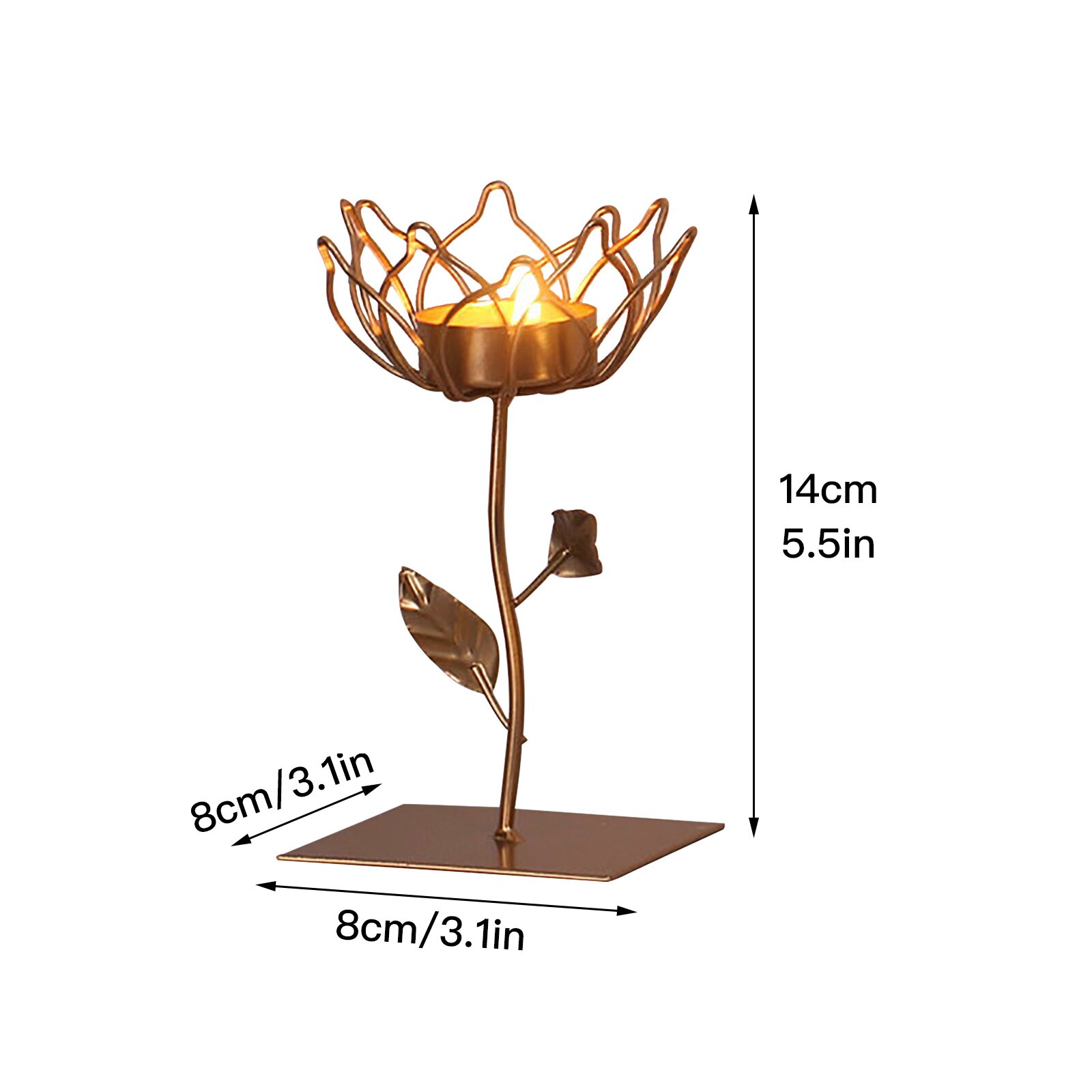 Vela decoração ouro tealight castiçal arte do ferr... – Grandado