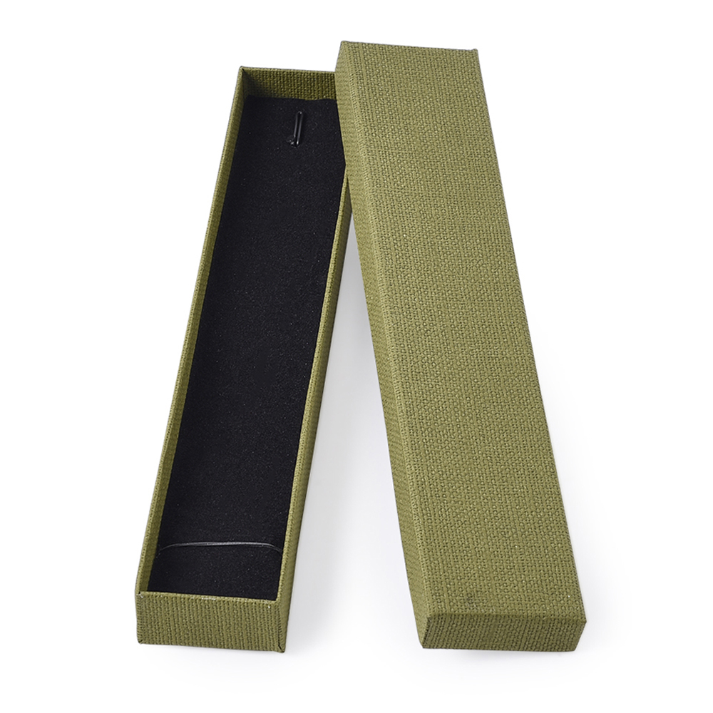 12 pcs 21x4x2cm Rectangle Cardboard Jewelry Set Box for Ring Necklace boxes for jewellery packaging with Sponge inside F70: green