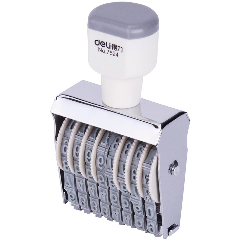 Deli 7524 8-digit Number Stamp Word Height 5mm Small Number Date Price Stamp 8-digit Roller Date Stamp Bullet Journal Stamps