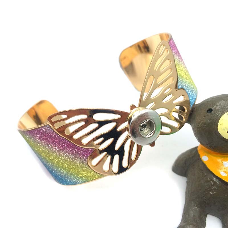 Nubuk 015 przesadzone motyl bransoleta mankiet naramiennik opaska duża bransoletka bransoletka na mankiet 18mm przystawki przycisk bransoletka biżuteria dla kobiet: 12mm kolorowy
