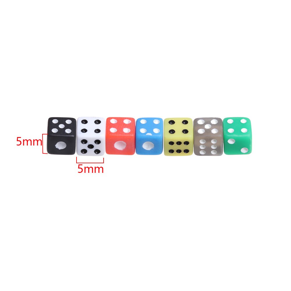 50 Stks/zak 6 Zijdig Draagbare Tafel Games Dobbelstenen 5Mm Acryl Ronde Hoek Board Game Dice Party Game Kubussen Digitale dices 7 Kleuren