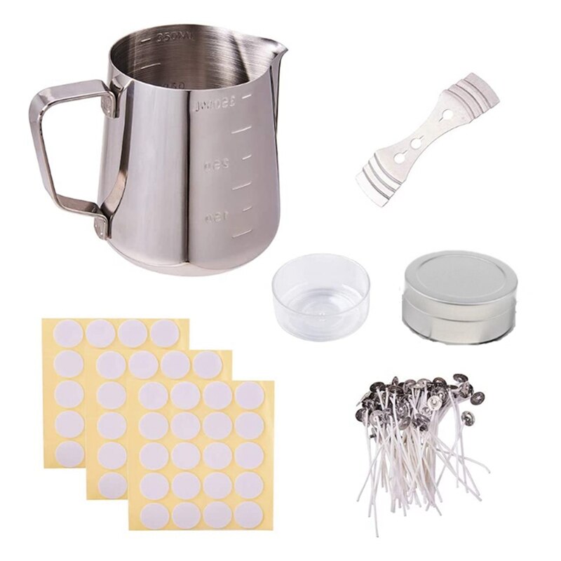 Candle Making Kit, DIY Candles Craft Tools,Candle Make Pouring Pot,4Pcs Candle Cup,100Pcs Candle Wicks,100Pcs Candle Wicks Stick: Default Title