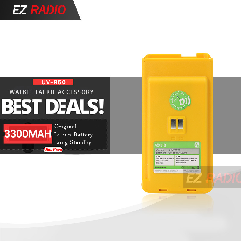 Originele 3300Mah Batterij Voor Quansheng TG-R50 UV-R50 Walkie Talkie TG-UVR50 UV-R50-2 UV-R50-1 Batterij Ham Radio SQ-UV25 Dc 3.7V: YELLOW