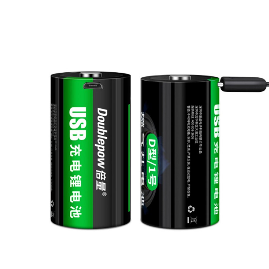 2 Stks/partij Grote Capaciteit 1.5V 9000mWh Oplaadbare Batterij D-Type Micro Usb Oplaadbare Batterij Lipo LR20 Batterij