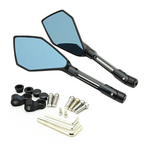 Motocykl CNC regulowane duże lusterko wsteczne składane lusterka boczne dla HONDA PCX 150 125 Forsa KAWASAKI SUZUKI YAMAHA DUCATI: czarny