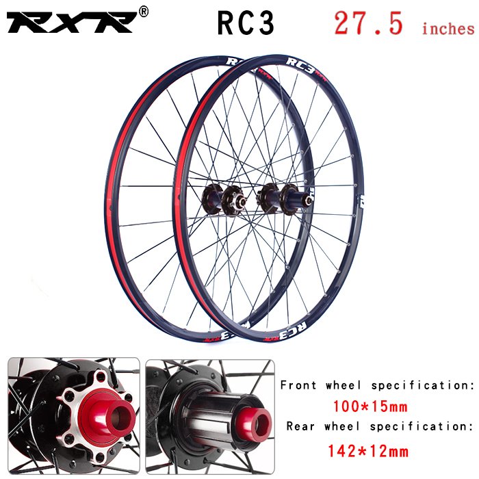 RXR-Rueda con cubo para bicicleta de montaña, neumático para bici MTB o de campo, 27.5, RC3, juego de cojinete de carbono, llanta de aleación de aluminio