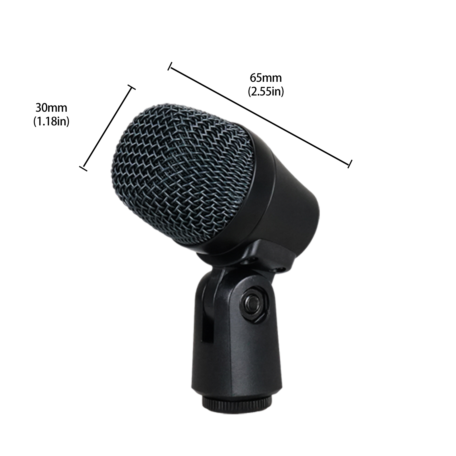 Snare Drum Mic, Cardioid Dynamic Microphone with Clip-on Microphone Clamp, Integral Stand Mount, and Durable Metal Housing