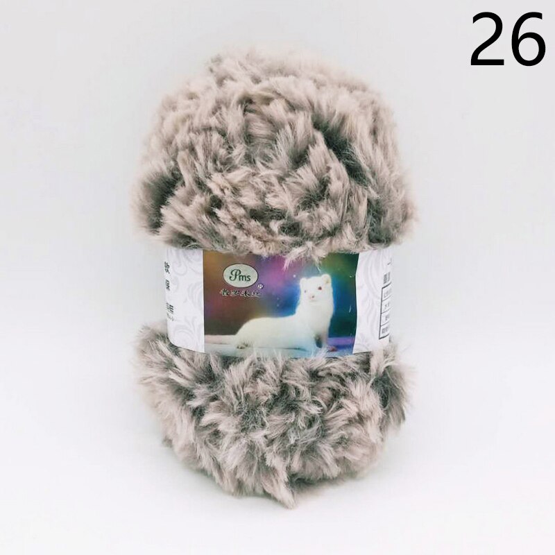 Fil de fausse fourrure en laine de cachemire, 50 g/rouleau, pour tricot à la main, Crochet, pull, fil pour vêtements de bébé, écharpe, fil de vison pelucheux: 26
