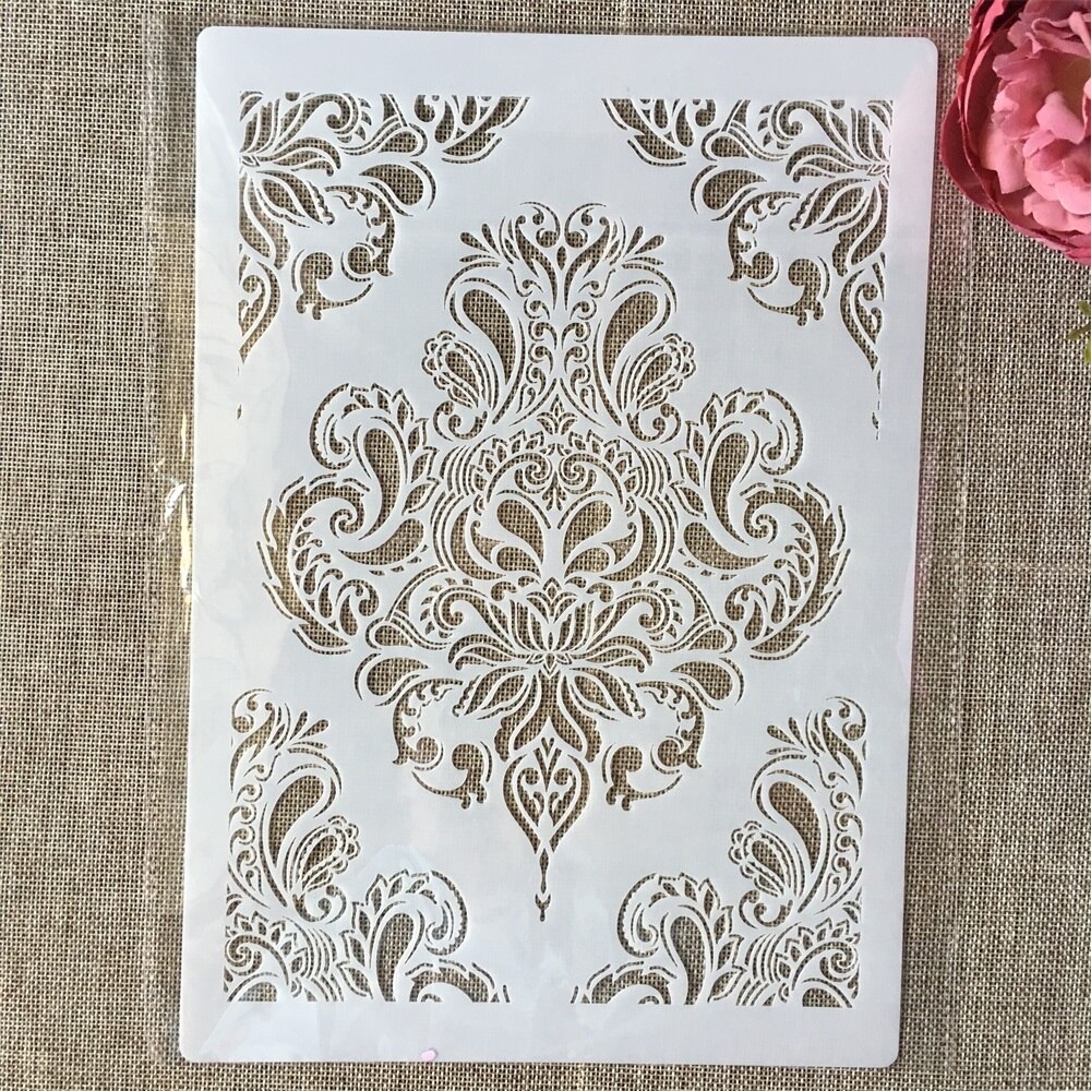 Pochoirs de superposition de totem de plumes de mandala, peinture murale bricolage, coloriage de scrapbooking, modèle décoratif d'album de gaufrage, A4, 29cm: Or