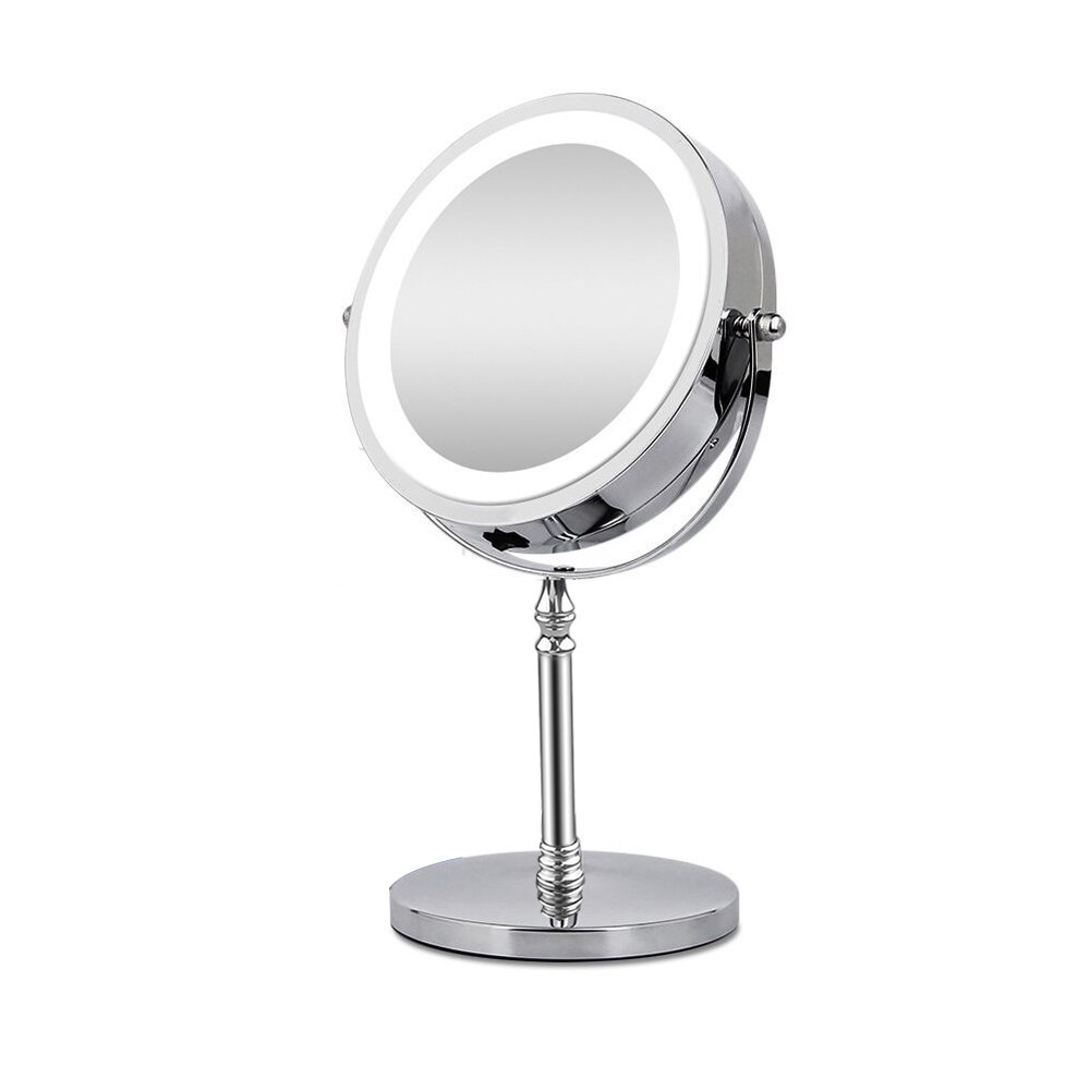 10X Magnifying Makeup Mirror Cosmetic LED Light Bathroom Mirrors Round Shape Desktop Backlit Mirrors In The Shower: Default Title