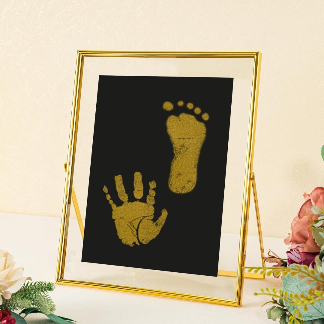 Kit de almohadillas de tinta, almohadilla de huellas y huellas sin tinta sin desorden con tarjetas de impresión, adecuada para bebés y mascotas, recuerdo perfecto