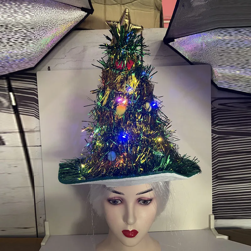 Chapéu de Papai Noel Glow Party para fantasia de Natal para adultos e crianças: Safira profunda