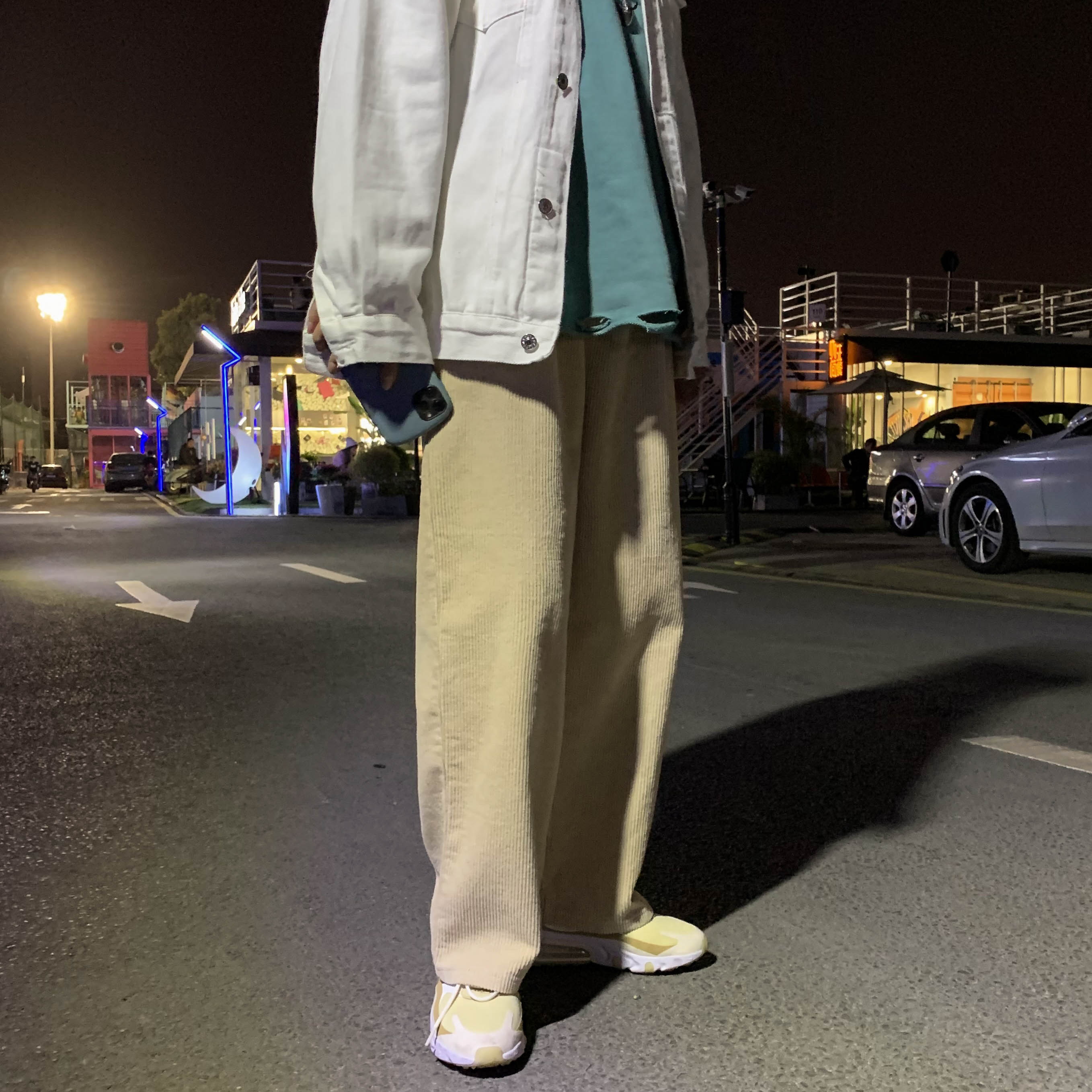 Flared Trousers Mens Adult Yellow main image 0