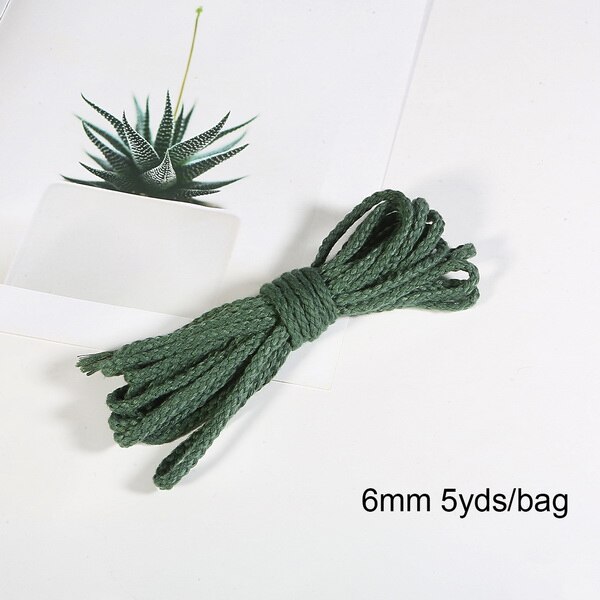 Corde torsadée en coton de 6mm, 5yards, cordon pour la couture décorative artisanale, pour la couture, pour emballage de , pour Bouquet, cordon pour fil artisanal: 19