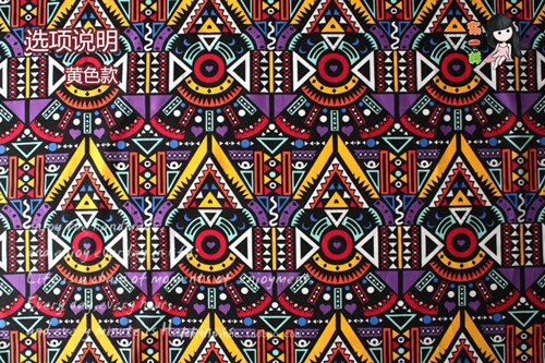 145cmx100cm Printed African Indian Cotton Ethnic Patchwork Special Fabrics for Tablecloth Cushion Sewing Home Decor Fabrics: Yellow