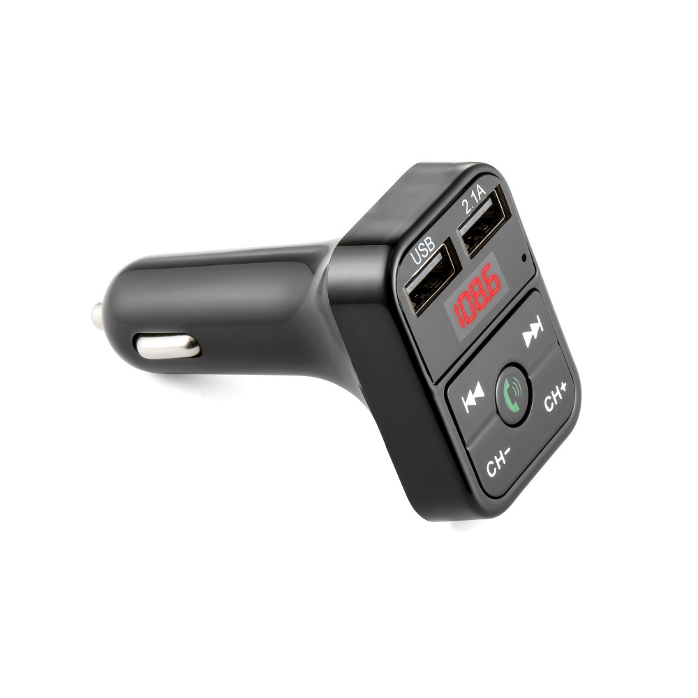 Handsfree transmisor fm bluetooth bilsett fm radiosender bil  mp3 spiller usb lader hurtiglading mobiltelefon modulator