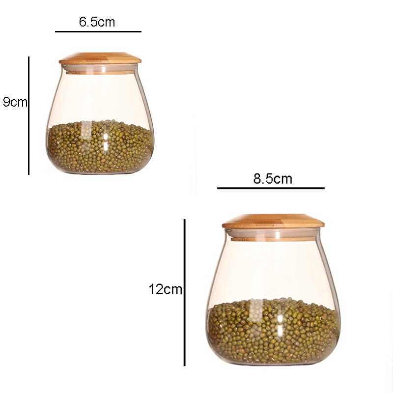 Køkken champignon form glas opbevaring flasker krukker diverse korn forseglede dåser mad opbevaring krukker teblad kaffebønner krukker