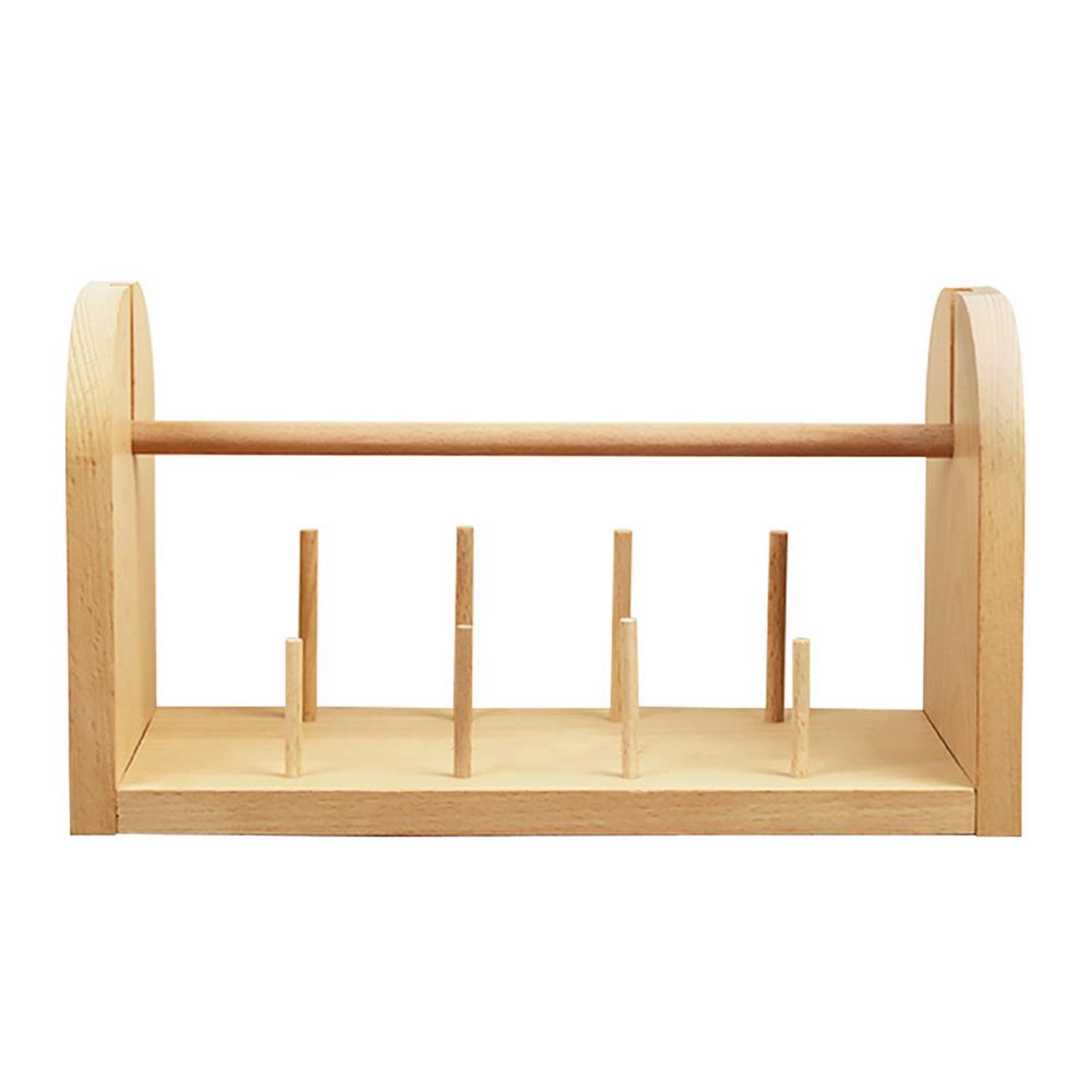 Wooden Thread Rack Thread Spool Holder With Horizontal Rotating Spindles And Vertical Static Spindles For Organizing Embroidery: Purple