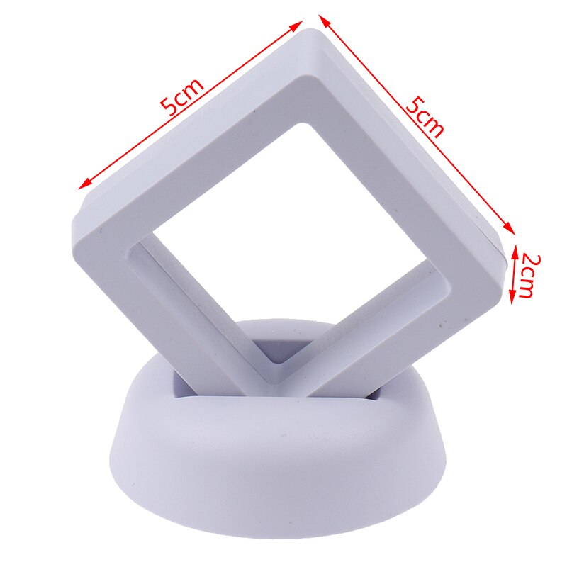 Square 3D Floating Jewelry Coin Display Frame Holder Box Case Stand Home Decoration Plastic: 14X14X2cm / WT