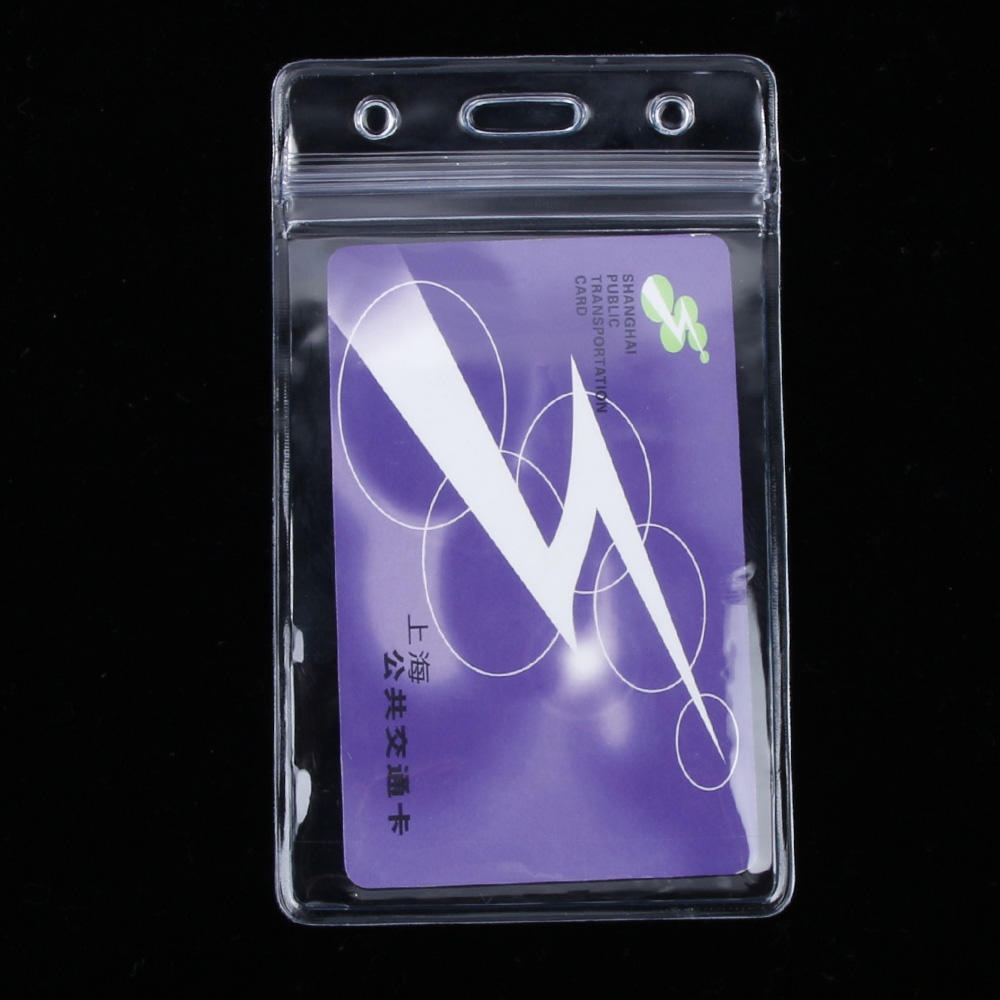 10Pcs Waterproof Transparent Card Holder PVC Credit ID Bank Card Cardholder Protective Case Pouch Sleeve Horizontal Bag Set: Vertical Clear2