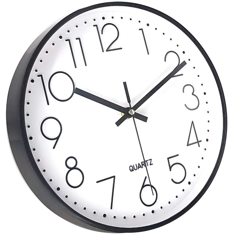 10 Inch Silent Non-Ticking Wall Clock,Battery Operated, Decorative for Kitchen Office School Home Living Room Bedroom