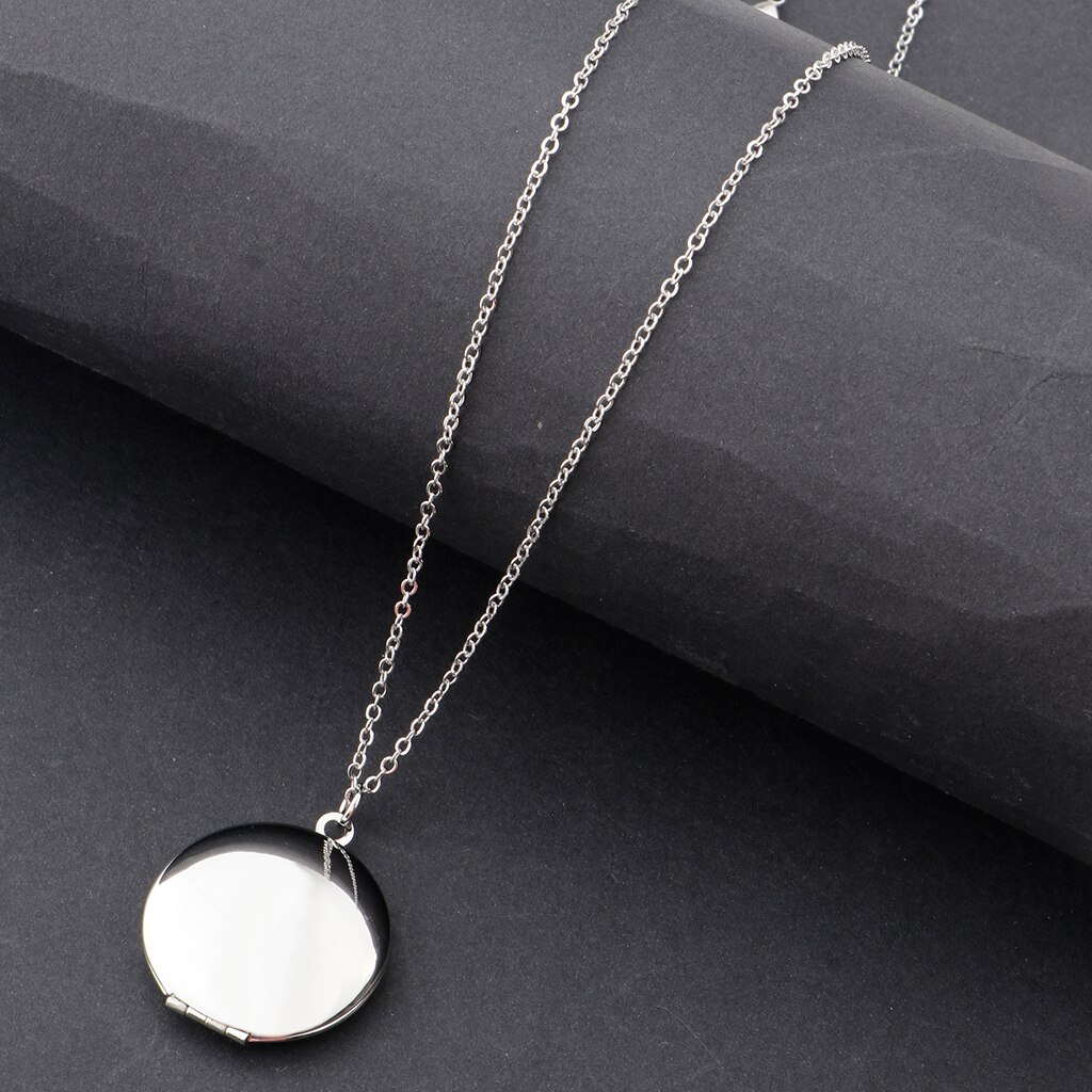 Lege Ronde Vorm Hanger Tag Fotolijst Medaillon Memorial Mannen Vrouwen Ketting