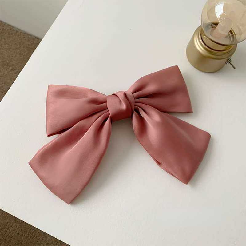 Lystrfac, horquilla con lazo para el pelo de tela a la para mujeres y niñas, pinzas para el cabello con cinta, lazo blanco y negro, Clip superior, accesorios para cabello femenino: Dark Brown