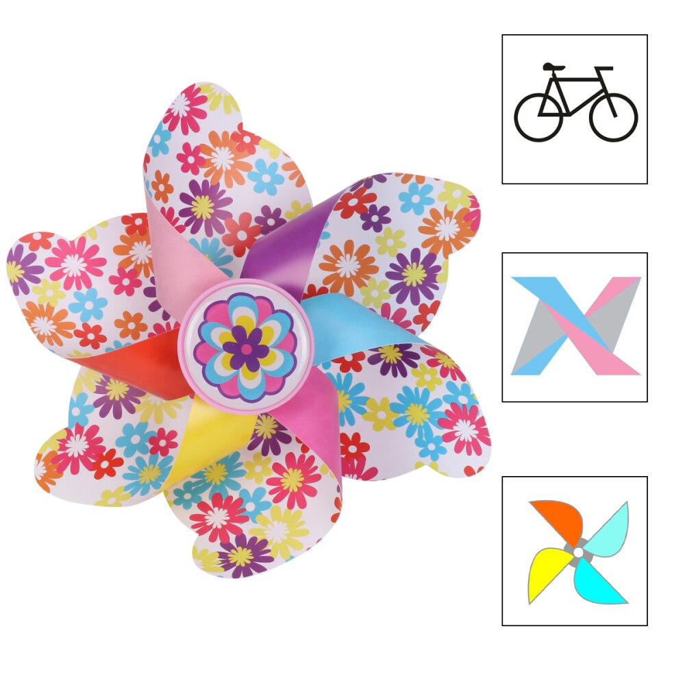 1pc plast farverige yndig sjov vindmølle legetøj cykel ornament cykeltilbehør til børn scooter dekoration