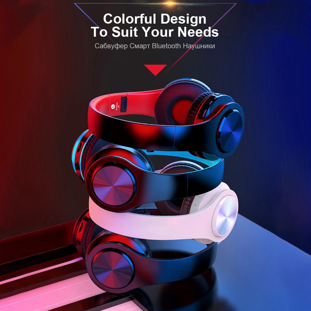 B7 Bluetooth Headphones Wireless Stereo Earphones Foldable Low Bass Headset Adjustable Earbuds With Microphone/TF Card