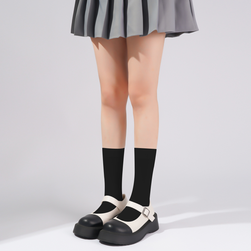 Jk Zwart Wit Lange Sokken Voor Vrouwen Lolita Effen Knie Hoge Fluwelen Sokken Meisjes Mode Kawaii Sexy Cosplay Nylon Sokken S-XL