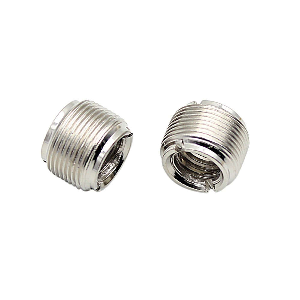 2pcs Microphone Mic Screw Nut Thread Adaptor 3/8" to 5/8" Connector Cupronickel