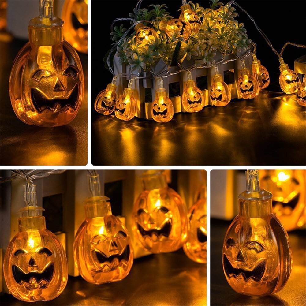 Solar Powered Halloween Acrylic Pumpkin LED String Lights 3D Pumpkin Lights for Xmas Halloween Thanksgiving Fall Decoration