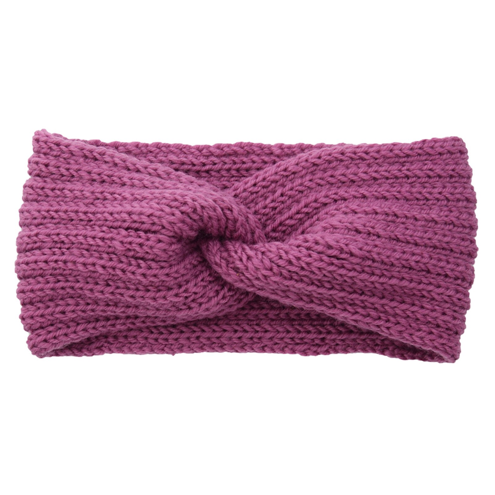 Doux Stretch oreille plus bandeau femmes hiver câble tricot bandeaux bandeaux doux filles Crochet chapeaux Turban: Purple 