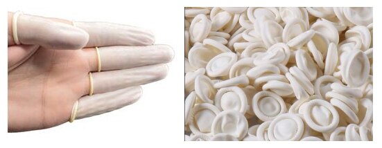 100 stk/sett latex gummi finger barnesenger sett fingertuppene beskyttelseshansker for klokketelefon reparasjon tatovering skjønnhet hagehansker: En