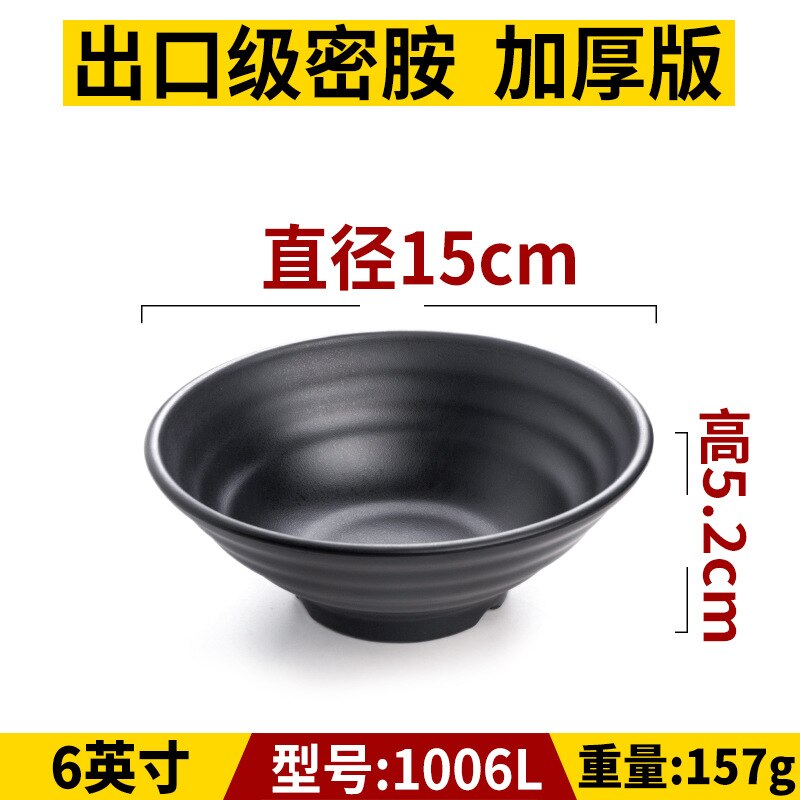 Magasin de nouilles bol spécial soupe à nouilles riz, Commercial Mala grand bol en plastique noir japonais Ramen: A