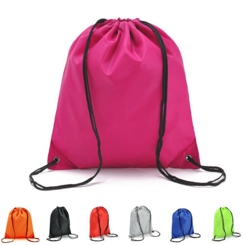 Effen Kleur String Koord Back Pack Cinch Sack Gym Tote Bag Scholen Sport Schoen Tassen 7 Kleur