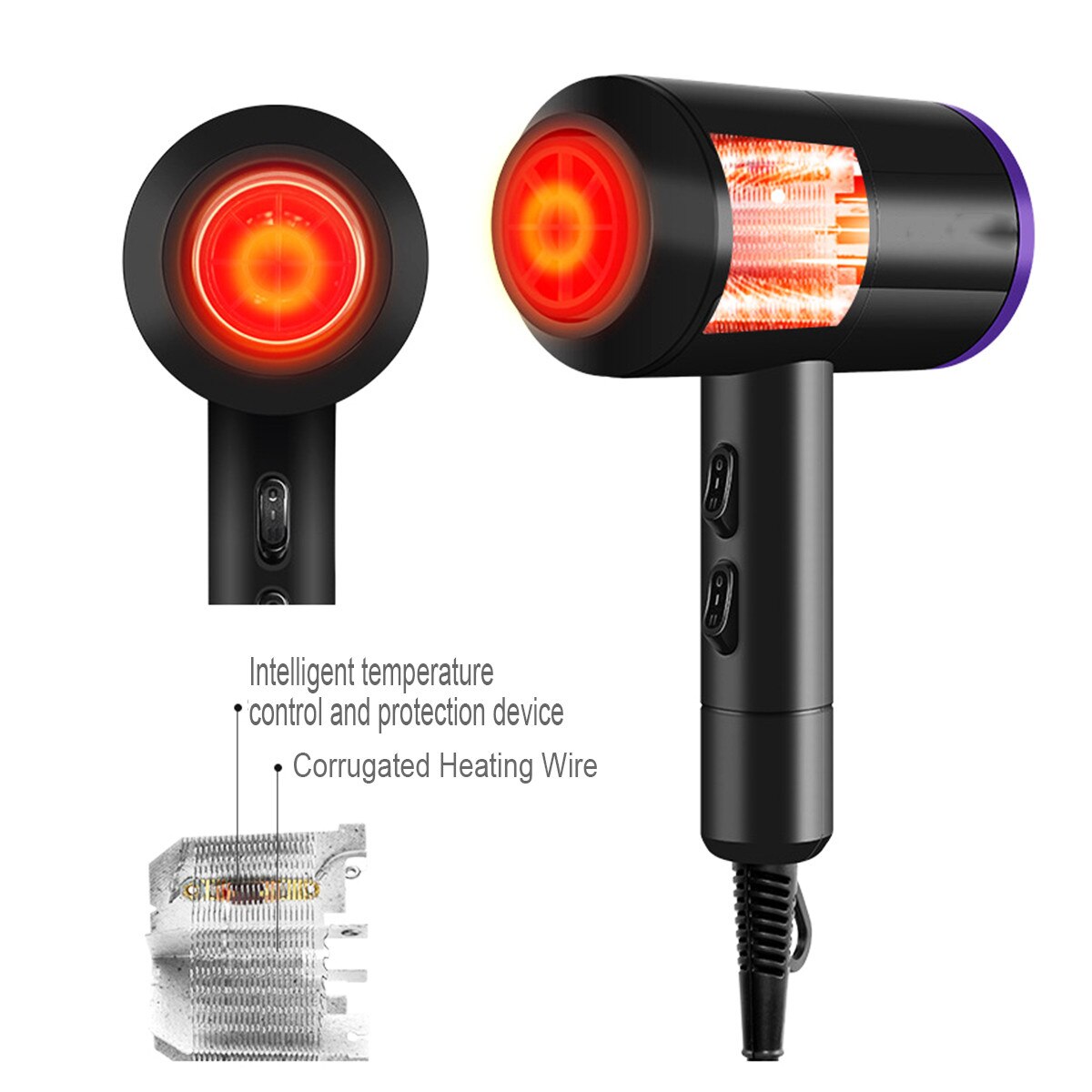 3200W Strong Power Electric Hair Dryer Ionic /cold Wind Blow Dryer Salon Equipment Low Noise Bowdryer