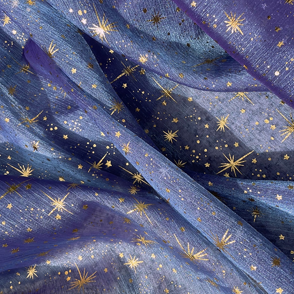 Glitter skinnende crepe organza stof bronzing tyl mesh stof til kvinde bluse festkjole i metermål