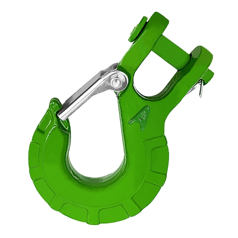 3/8Inch Clevis Slip Hook with Safety Latches, Alloys Steel Winch Hook for Truck: green