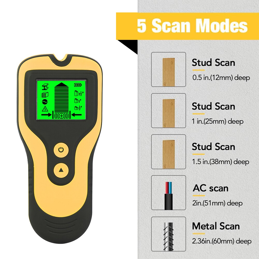 3 in 1 sensor vægscanner rørfinder rørtrådsdetektor elektronisk studs locator træbjælke væg metaldetektor tilbehør