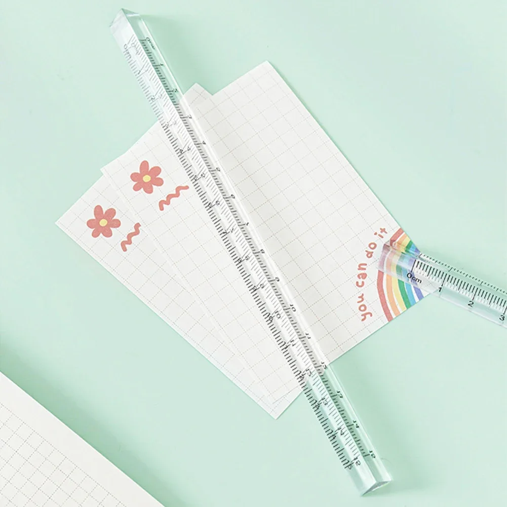 3D Stereo Transparent Rulers 15cm Measuring Tool Drawing Template Math Ruler Angle Ruler Office School Supplies Stationery