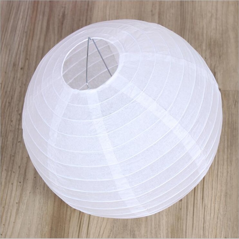 10 Stks/partij 16 Inch (40Cm) chinese Ronde Witte Papieren Lantaarns Lampen Voor Wedding Party Home Decoration Feestartikelen