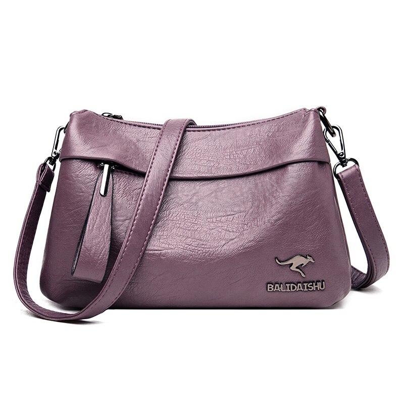 bandoleras de piel Casual bandolera Lisa bolsas para las mujeres de lujo bolsos de las mujeres bolsos de Sac principal: Taro purple