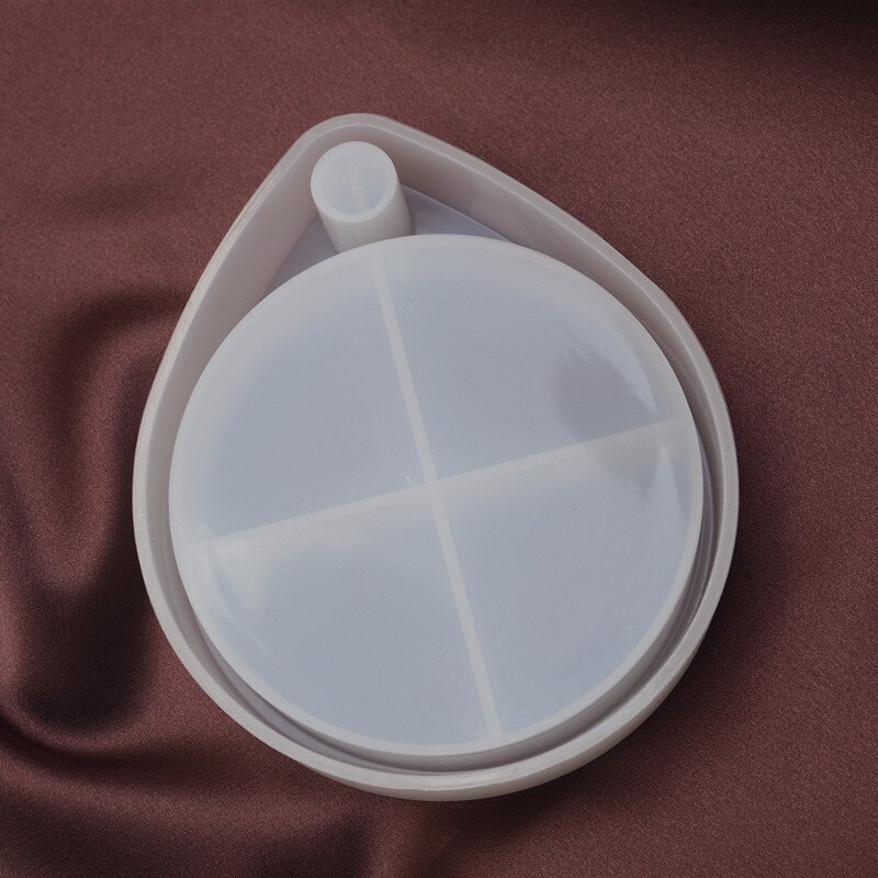 Faites votre propre boîte de rangement cosmétique rotative Silicone moule rond maquillage organisateur bijoux stockage résine Art fournitures: waterdrop base